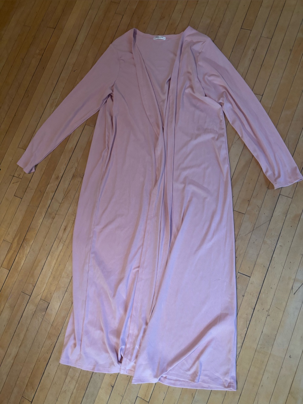 Light Pink Women's Long Open Front Robe